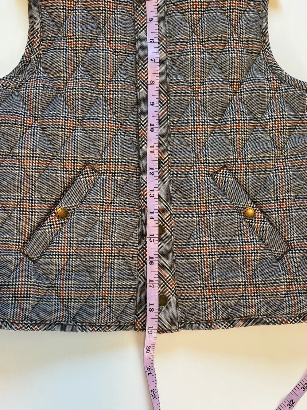 Bundle 2/$30! Janie and Jack Boys Quilted Plaid Vest Gray 5-6 yrs